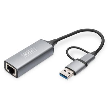 Adaptador Gigabit Ethernet Digitus DN-3028 USB-C 2.5G USB A RJ-45