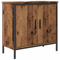armario de lavabo bano  mueble de bano madera ingenieria envejecida 60x30x60 cm