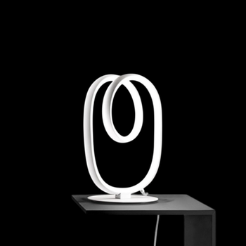 Diva - Lámpara De Mesa Led Regulable De Diseño Moderno - Aluminio Blanco Satinado, Difusor De Silicona, Luz Cálida 3000k, 17w