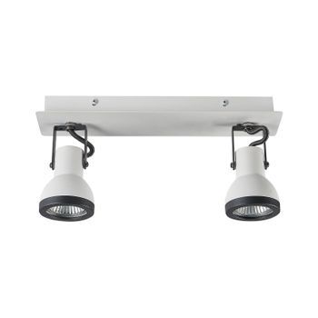 Conjunto De 2 Lámparas De Techo De Metal Blanco Negro Brazo Articulado Baro