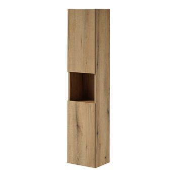 Armario De Pared Para Baño Newport 140x30x25 Cm Coast Evoke Oak - Efecto Roble [en.casa]