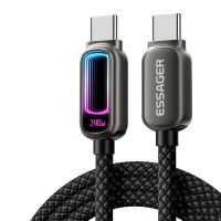 mensaje es-x81 cable tipo c a tipo c rgb 240w qc pd scp fsp carga rapida transmision de datos nucleo de cobre grueso 1m
