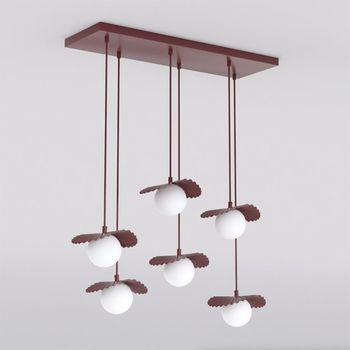 Lámpara de techo valbona granate (6 luces)