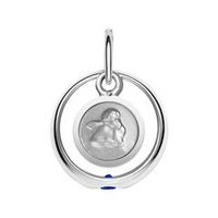 anillo bautizo colgante angel zafiro plata 925