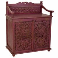 aparador de madera rojo 70x42x85 cm