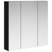 armario con espejo de bano  mueble de bano roble negro 70 x 145 x 70 cm