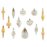 conjunto de 25 bolas de navidad decorativas de vidrio para colgar en el arbol de navidad estilo glam tradicional transparentedorado icicle
