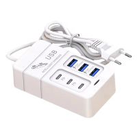 regleta de carga rapida 35w con 6 puertos usb pd3 usb-a  3 usb-cenchufe euenchufe us para iphone 15 14 13 prohuawei