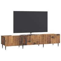mueble de tv  mueble de salon  gabinete de tv con cajon madera envejecida 147 x 345 x 32 cm