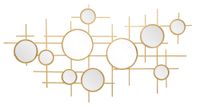 espejo de pared geometrico de metal dorado cm 117x45x61
