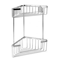 portagel adhesivo de rincon doble inox cromado brillo