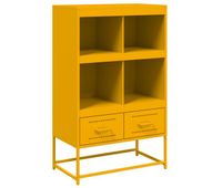 vidaxl aparador de acero amarillo mostaza 68x39x1115 cm