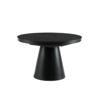 mesa de comedor redonda extensible cassie negro