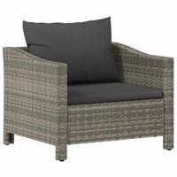 sillon de jardin  silla de jardin  silla de exterior con cojin ratan sintetico gris