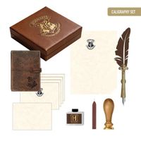 set de papeleria de caligrafia harry potter unisex - kit escritura hogwarts con pluma estilo pluma de ave tintero y papel de carta licencia oficial regalo para fans talla unica