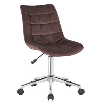 Silla De Oficina Medford En Terciopelo Marrón 62x46x81 Cm Clp