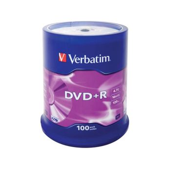 DVD+R Verbatim Matt Silver 4,7 GB 16x 100 unidades