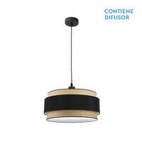 colgante regulable modelo kandy 2xe27 naturalnegro fabrilamp