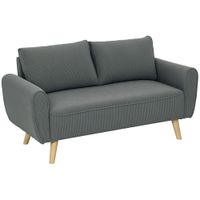 homcom sofa de 2 plazas sofa de tela 2 cojines de respaldo cubierta de terciopelo 145x75x78 cm antracita   aosom espana