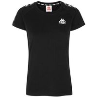 kappa tops y camisetas 222 banda apan t-shirt donna black white 304ug00by7 para mujer