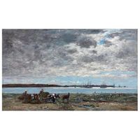 legendarte - cuadro lienzo impresion digital - brest la rade recolte du varech - eugene boudin - decoracion pared cm 50x80