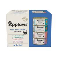 applaws en caldo 24 x 70 g latas para gatos - pack ahorro - pack mixto de pescado 4 variedades