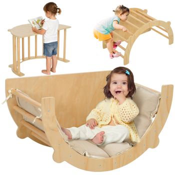 Arco de escalada para niños 1 AIYAPLAY 3, silla y mesa de juego con cojín, para el desarrollo de habilidades motoras, bebida para bebés