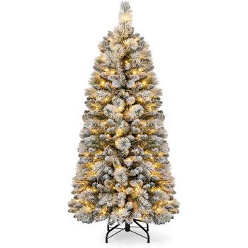 Arbol De Navidad Nevado 150, Costway Arbol De Navidad Con Luces Incorporadas (150 Cm)