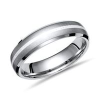 anillo moderno titanio con incrustaciones plata 6mm ancho