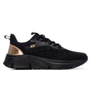 Xti para mujer. 14517001-NEGRO Zapatillas 145170 negro (37), Plano, Cordones, Casual, Deportivo