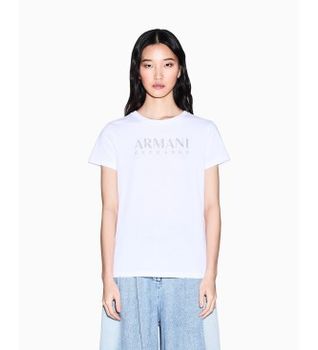 A|X Armani Exchange para mujer. XW002294AF17172U0002 Camiseta Elegance blanco (S), Casual, Algodón, Manga corta