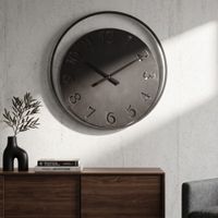 reloj de pared en metal negro o cm 60x45