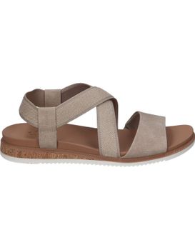 Sandalias Veganas Con Cuña Para Mujer Skechers Bobs Desert Kiss Low 114705-tpe Color Taupe 40