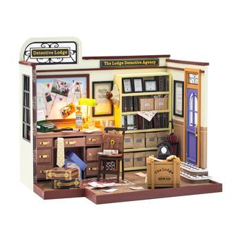 Agencia De Detectives. Maqueta 3d Realista Con Gran Detalle Y Luces Led. 20x15,3x15,3 Cm. Color: Multicolor