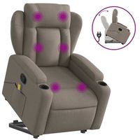 sillon de salon  silla  sillon reclinable de masaje elevable tela gris taupe