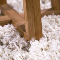 alfombra peluda kalea beige 80 cm redondo
