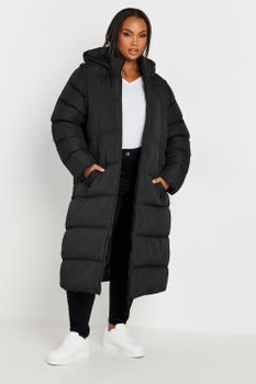 Yours Abrigo 2 En 1 Negro Acolchado, Mujer Curvy Y Tallas Grandes, Yours