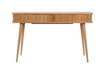Consola de madera natural con puertas correderas