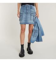 g-star para mujer d24887-d539-g341 minifalda viktoria utility azul 30 casual algodon denim