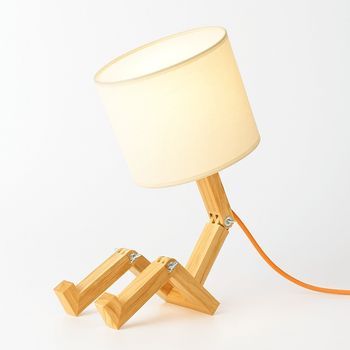 Lámpara De Mesa De Madera Articulada 