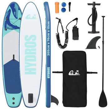 Paddle Board Inflable Hydros 305 X 76 X 15 Cm Tuquesa Para Vidaxl