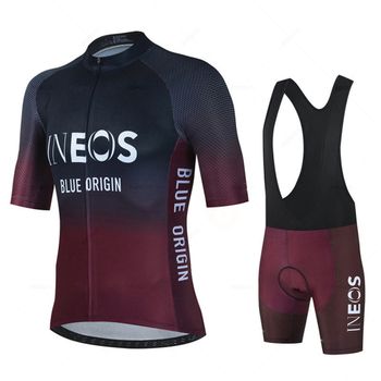 Conjunto de Ciclismo Ineos de Verano para Hombre, Jersey de Manga Corta para Bicicleta de Montaña, Conjunto de Pantalones Cortos para Ciclismo, Ropa de Ciclismo MTB, Camiseta de Ciclismo, Maillot