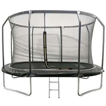 Trampolín Ovalado 366x244cm Negro Sydney + Red Y Escalera