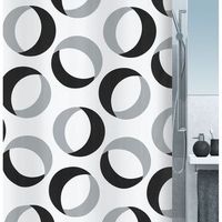 spirella coleccion rings cortina de ducha textil 180 x 200 100 polyester gris