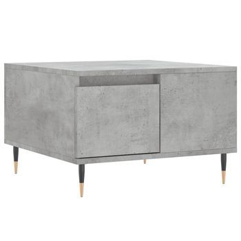 Mesa De Centro 55x55x36,5 Cm Madera Y Metal Trabajados - Gris