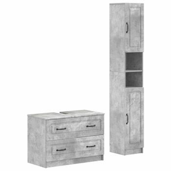Juego De Gabinete De Baño De 2 Piezas Utrecht Gris Hormigón Vidaxl