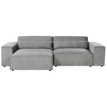 Moderno Sofá Esquinero Modular 2 Plazas Tapizado De Tela Gris Derecho Hellnar