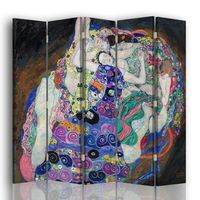 legendarte - biombo la virgen - gustav klimt - separador de ambientes para interiores cm 180x170 5 paneles