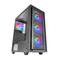 mars gaming mc-air caja gaming atx 4x ventiladores frgb rainbow 120mm panel frontal mesh ventana lateral completa cristal templado semitorre pc doble camara soporte refrigeracion liquida caja