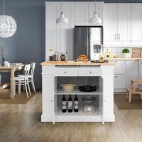 carrito de cocina con almacenamiento cajones estantes laterales 2 puertas 3 niveles blanco